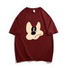 Women Pure Cotton Heavyweight Short Sleeve T-Shirt Cartoon Print Loose Lazy Tops Vintage American Casual Oversized Tees Summer Blouses