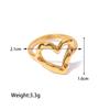  Rust Proof Stainless Steel Hammer Heart Ring 18 K Plated Statement Trendy Jewelry Bagues Pour Femme Gift