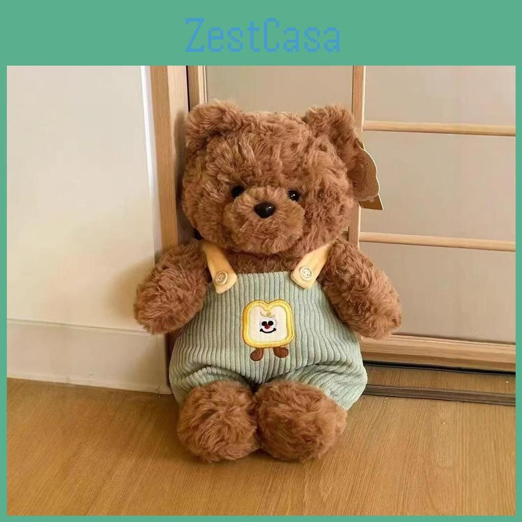 Plush Bear Teddy Toy With Overalls Soft Stuffed Animal Gift For Children