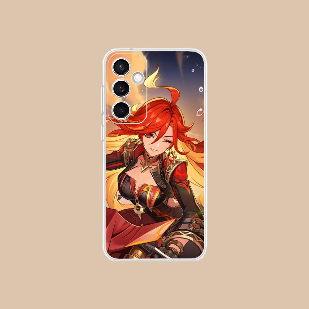 Game GI Mavuika Clear Mobile Phone Case for Samsung Galaxy S25 S24 S23 S22 S21Plus FE Ultra Colorful Cover