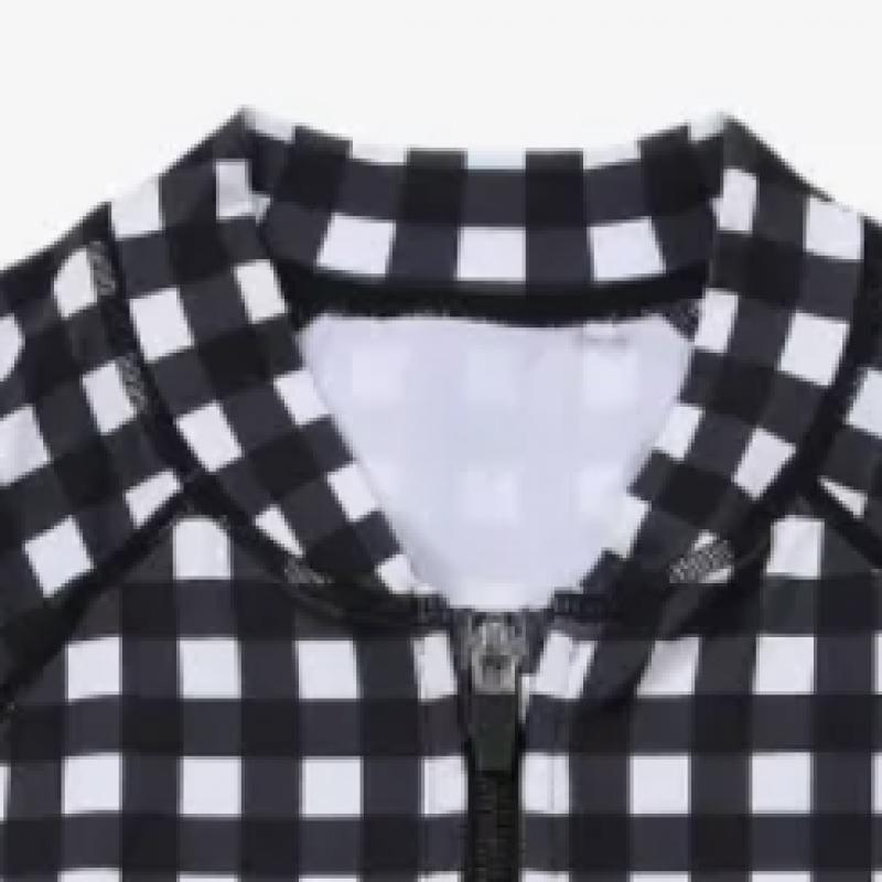 [fila Kids] Check Zip Up Rash Guard  Fk2rtf2a03f Blk  q0zFk2rtf2a03fBlk