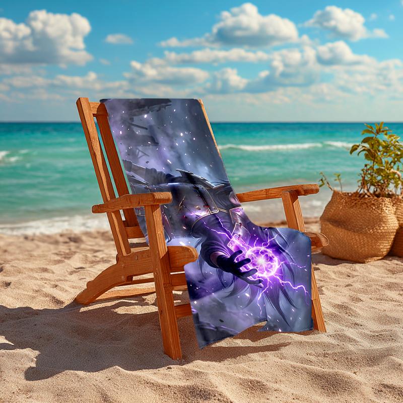 1Pc Dark Magic Warrior Beach Towel Quick Dry Multiuse For Beach Pool Gym Yoga Home Travel Christmas Halloween Xmas Gift S1376