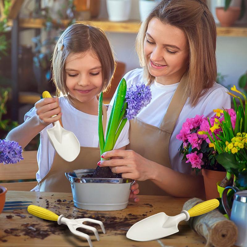 Kids Gardening Tool Set 3 Pieces Rake Shovel Toy Kids Garden Tools For Beginners Family Children Girl Yard Lawn Outdoor Garden