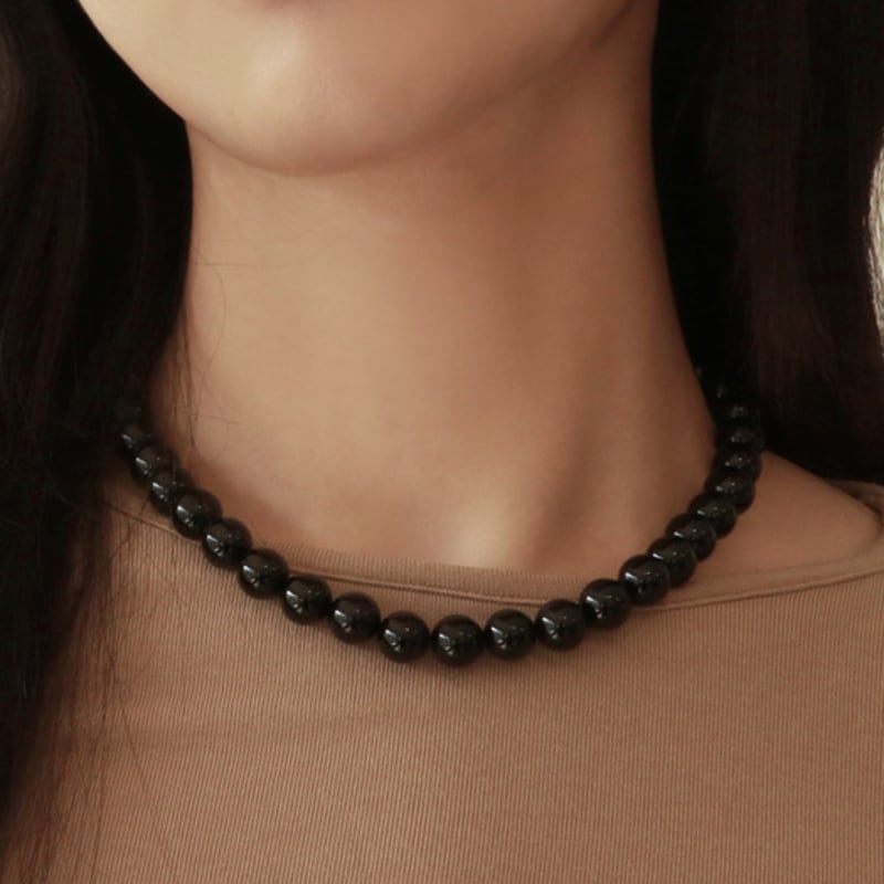 Less is more Onyx Necklace _ 10mm