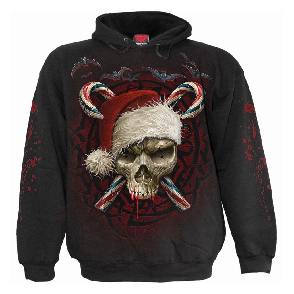 Spiral Unisex Adult Candy Cane Santa Hoodie