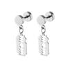 Gothic Style Stainless Steel Stud Earrings with Razor Blade Shape Drop for Men Women Piercing Rock Punk Hip- Hop Fashion Jewelry