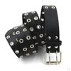 Studded Waist Belt Leather Pin Buckle Holes Wide Waistband