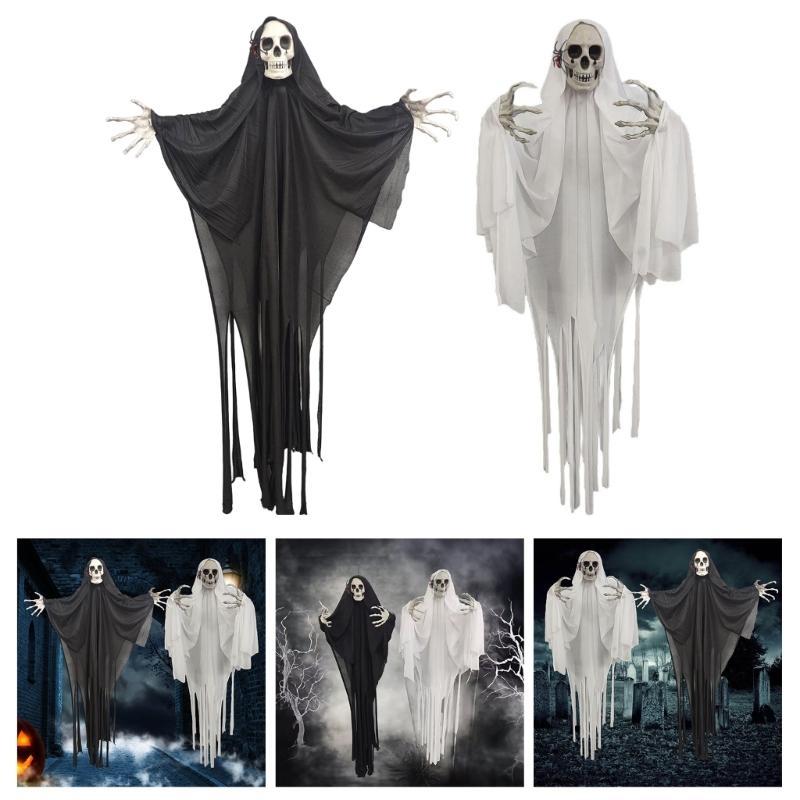 Halloweens Skull Head Decorations Festival Celebration Ornament for Front Yard Garden Window Terrifying Spirit Doll