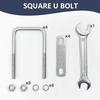 4 Sets M8 Square U,Bolts,u,Bolts 2 Inch Wide,304 Stainless Steel Square u,Bolts,with ,Bolt Plate and Washers,4, M8 X 50mm X 100mm,