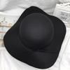 Dámský retro korejský černý vlněný rybářský klobouk s mašlí a širokou krempou – Ideální na podzim a zimu.