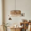 JOYINLED Hand Woven Hemp Rope Chandelier 30/40/50/60cm Large Drum Pendant Light with Tassel Boho Farmhouse Lighting E27 Lamp