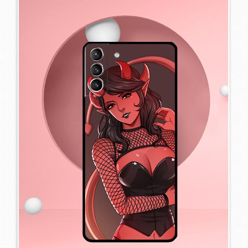 Devil Woman Case For Samsung Galaxy S25 Ultra S25 FE S20 S21 S22 S23 Plus S9 S10 S24 Ultra Cover Funda