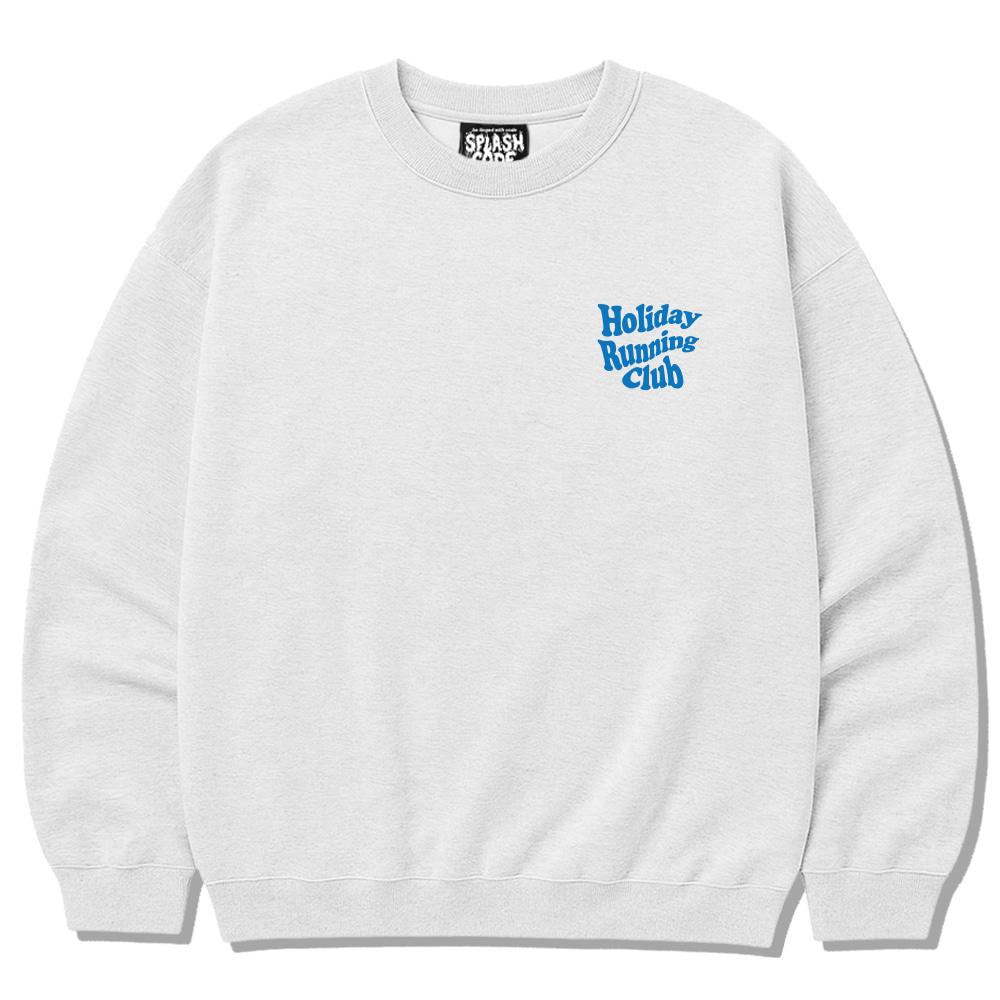 Seupeullaesikodeu Heavy Crew Neck Sweatshirt Melange White - Holiday Running Club