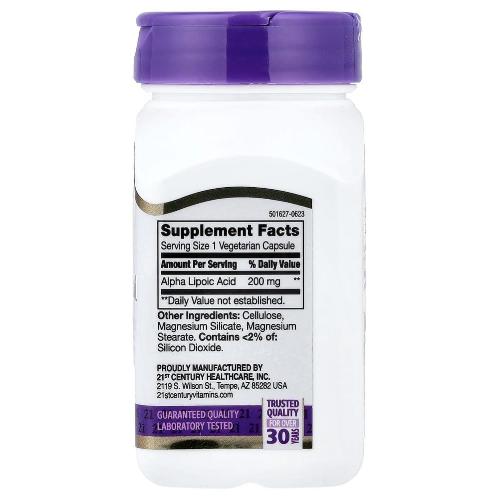 21st Century Sentry Alpha Lipoic Acid 200mg Capsules, 60 Count