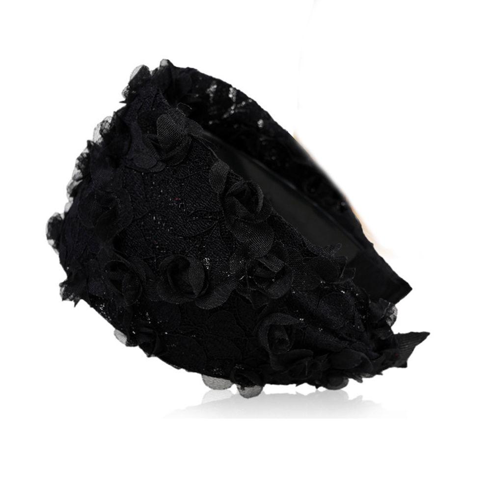 Wide Hair Hoop Mesh Spring With Gear Lace Headband Flower Headband Korean Hairbands Women Hair Hoop