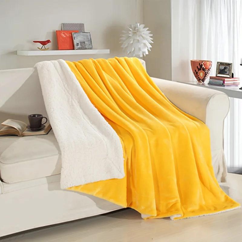 Wool Throw Blanket Keep Warm Winter Bed Blankets Double Sided Queen Duvet Cover Camping Double Bed Cover Bedspread On The Bed