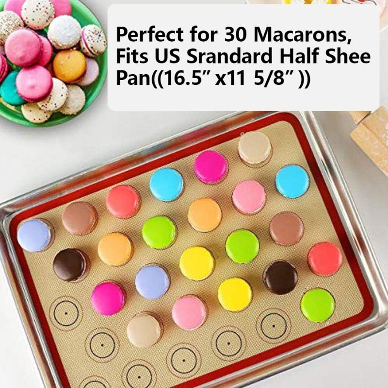 Multifunctional Macaroons Silicone Mats Practical Macaroons Tray Oven Baking Mats for Cake Cookie Pastries Oven Baking X3UC