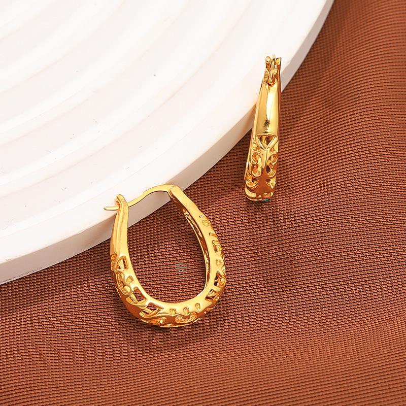 Korean Style Hollow Flower Earrings - Exaggerated Vintage Women s Fashion Jewelry