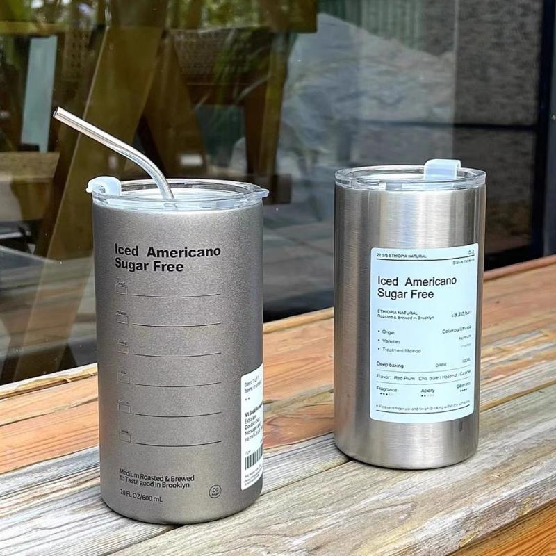 Coffee Cup Thermos Cup 600ml Vacuum Flasks Portable Stainless Steel Thermos Cup Water Bottle  Office Thermos Cup