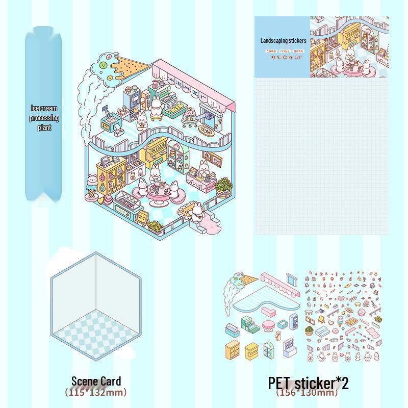 3D Miniature Scene Collage Stickers: Cute Decompression Handbook Stickers