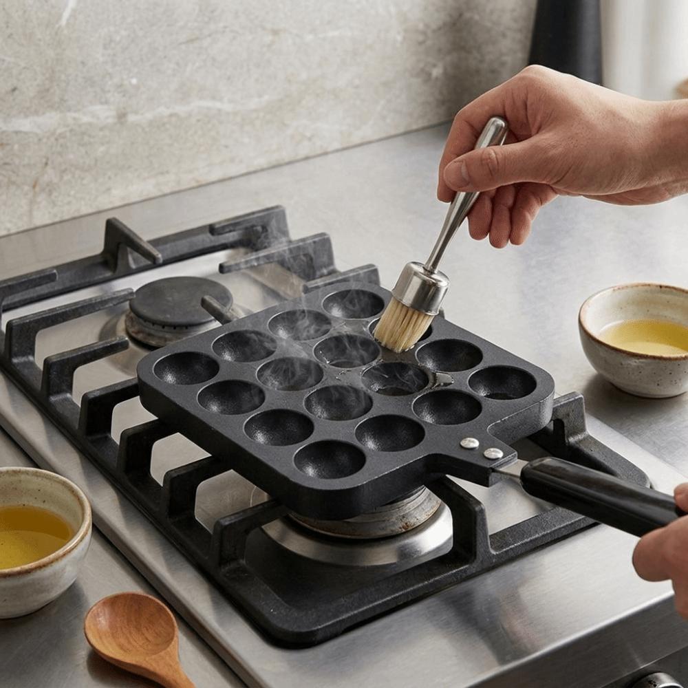 Cast Aluminum Alloy Cooking Tray 16-Hole Household Plate Smooth Snack Grill Plate Street Stall