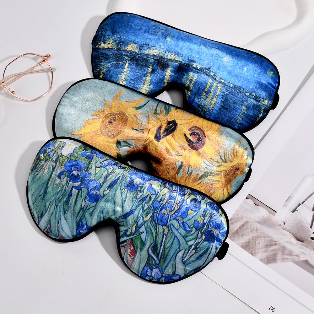 Van Gogh Sonnenblumen-Schlafaugenmaske – Retro, lichtblockierend, tragbar, hochwertig