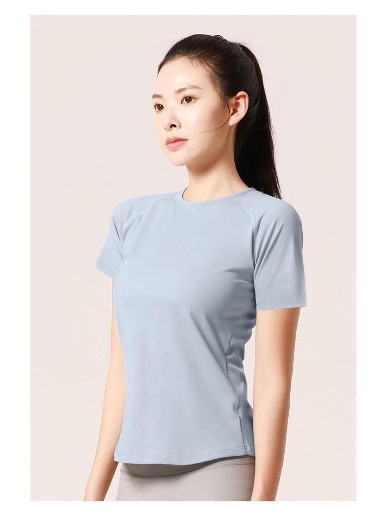 Juyitang Women's Mesh Short-Sleeve Yoga T-Shirt: Breathable, Chest-Shaping Fitness Wear