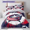 Columbus Blue Jackets Pattern Bedding Quilt Set Quilt Cover Pillowcase Home Decoration Gift (1 * duvet cover + 2 * pillowcase, without core)