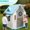 Kids Playhouse with Basketball Hoop Dartboard Indoor/Outdoor Playset Garden Games Cottage for Toddlers