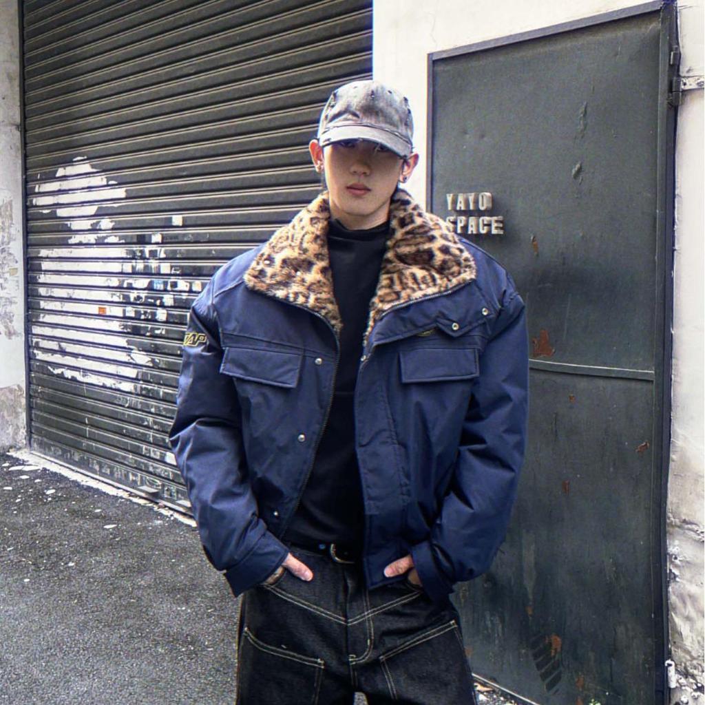 Winter 2026 American Street Style Loose Leopard Print Lapel Jacket with Fur Collar and Fleece Lining