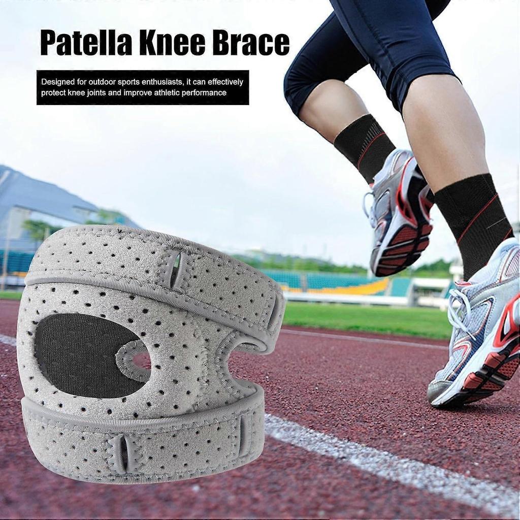 Knee Pads for Training, Adjustable Protective Knee Brace with Shock Absorption Strap for Dance, Volleyball, and Football - Gray