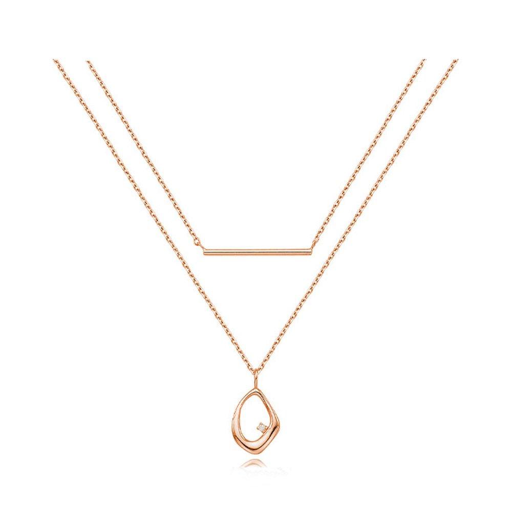 

Informal Layered Silver Pink Necklace Tnssvp13023M