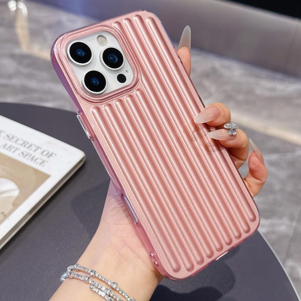 Vertical 3D Stripe Frosted Bumper Case For 17 Air 16 15 14 Pro Max Plus 13 12 11 Shockproof Soft TPU Luxury Phone Cover