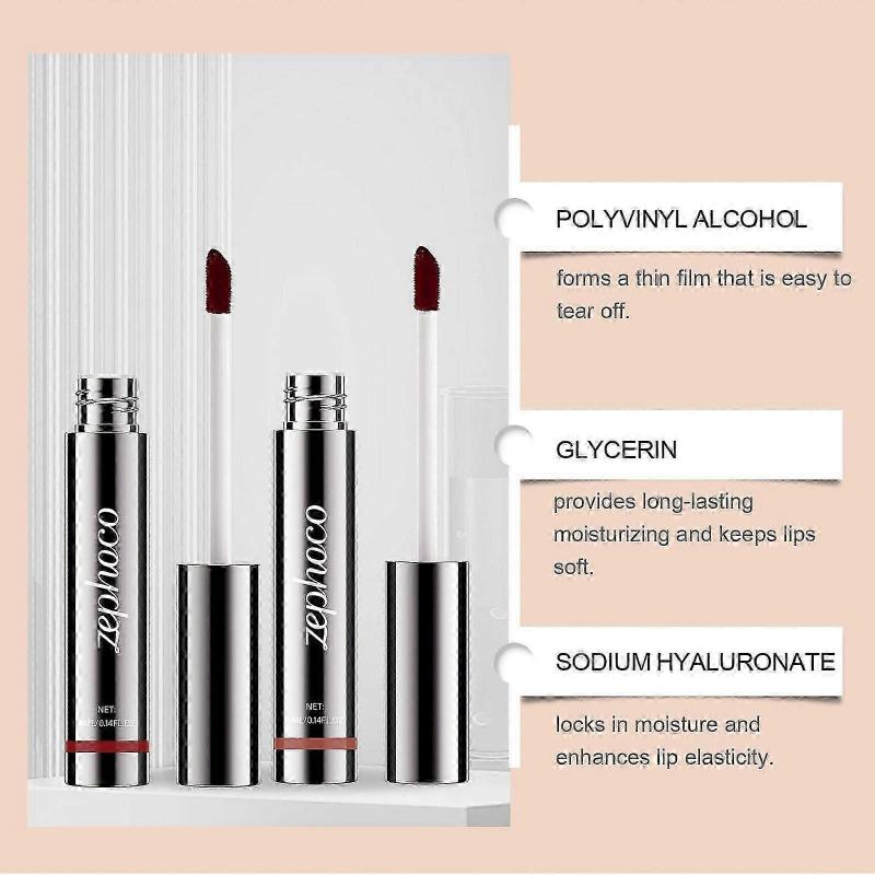 Long-Lasting Hydrating Tear-Off Lip Gloss with Brightening Highlighter  Non-Stick, Moisturizing, Easy Application, 4ml