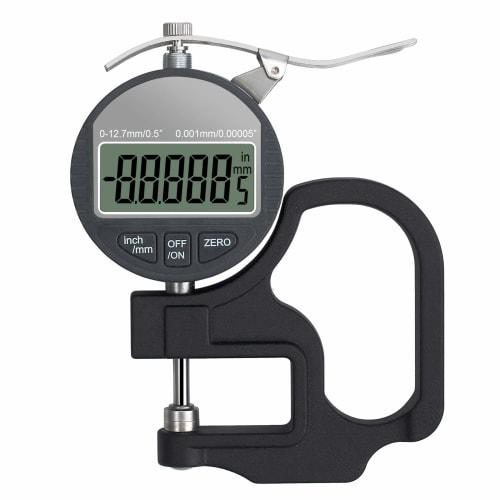 Neoteck Digital Thickness Gauge, 0.001mm Accuracy, 0-12.7mm Measurement Range, Aluminum Alloy Construction, Large LCD Display, High-Precision Thicknes