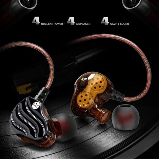 QKZ KD4 Wired HiFi Dual Units In-Ear Bass Earphones Running Sports Headphone