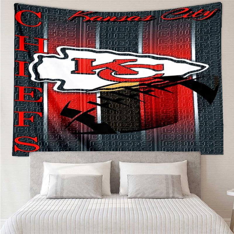 1PC City Chiefs Emblem Printed Tapestry Room Decoration Wall Hanging for Living Room Bedroom, Dormitory, Birthday and Christmas Gifts