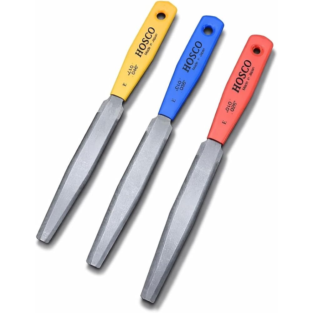 Hosco Double-Edged Electric Guitar Nut File TL-NF3E, Set of 3