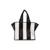 Originals Striped Zipper Closure Polyurethane Tote Bag Unisex Bags Black White IJ5992