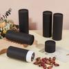 12 Stück Säulenförmige Kartonpapier Aufbewahrungsboxen für ätherische Ölflaschen mit Deckeln Schwarz 12,9x4,7cm