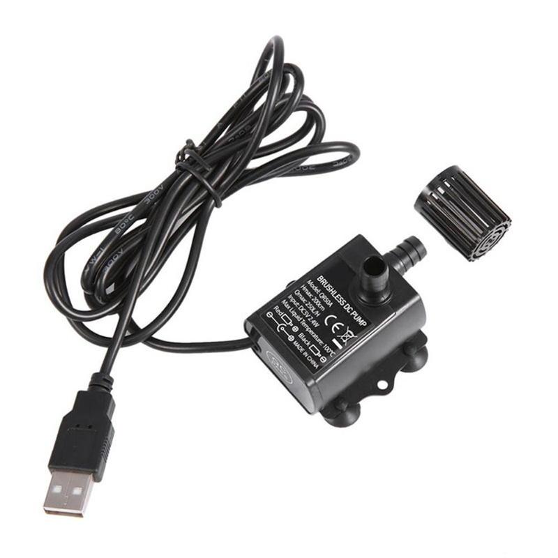 Mini Ultratyst Sänkbar Pump Akvarium Trädgård Damm USB Fontän Vattenpump DC 5V 250L/H QR50A
