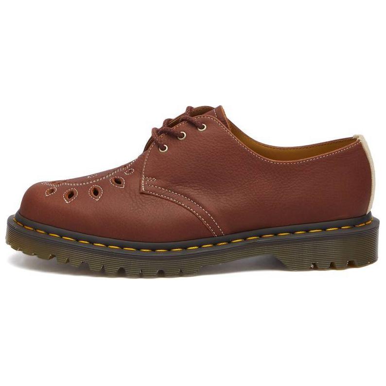 Dr. Martens 1461 Leather Rolled Scratched Hollow Casual Shoes Men Sneaker Brown 31855854
