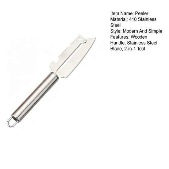 Vegetable Peeler with Ergonomic Handle 2 In 1 Bottle Opener Stainless Steel Peeler for Melons Potatoes Cucumbers Pumpkin Sugar Cane