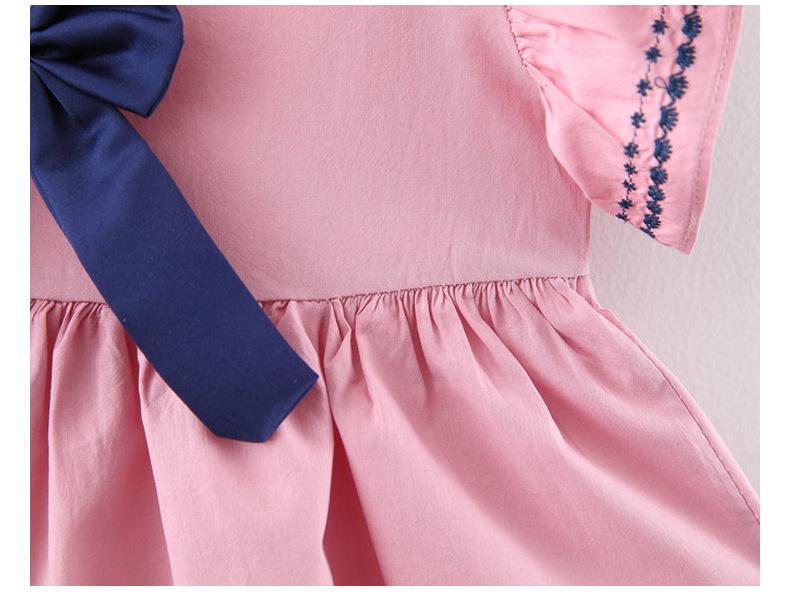 3078 Summer Girls' Korean Cotton Babydoll Dress: Short Puff Sleeves for Infants & Toddlers