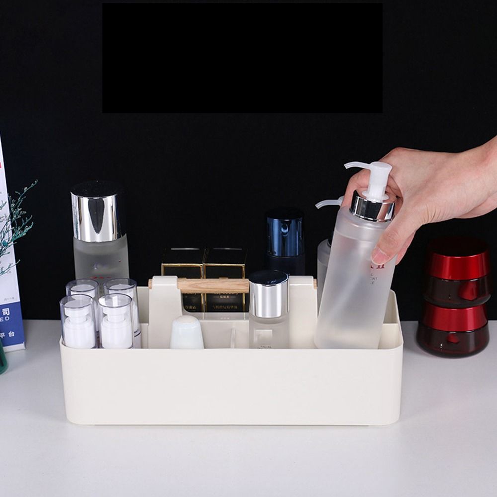 Plastic Stationery Finishing Box Multi-compartment Divided Baskets Desktop Storage Case  Makeup