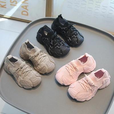 Spring Autumn Soft Soled Women Sneakers Elastic Casual Child Sneaker Fashion Versatile Girls Shoes Comfort Breathable Boy Shoe