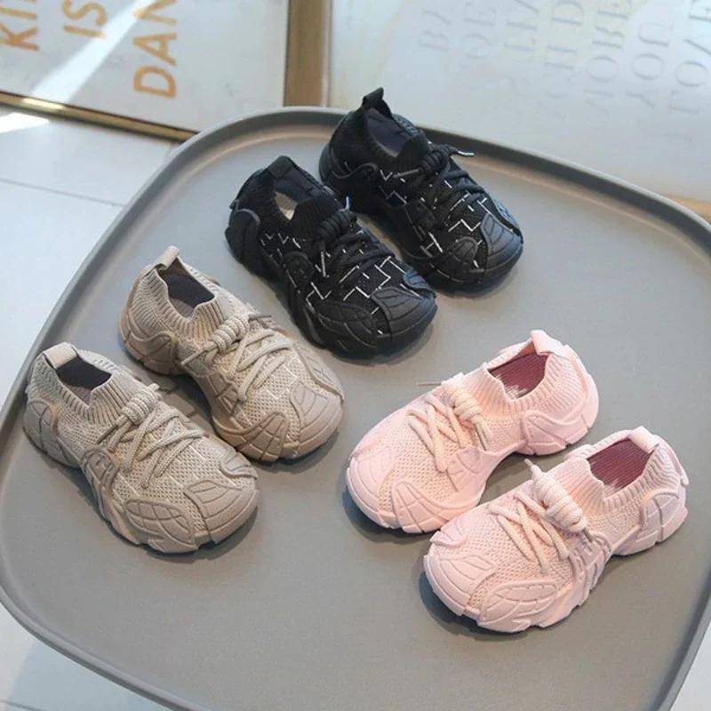 Spring Autumn Soft Soled Women Sneakers Elastic Casual Child Sneaker Fashion Versatile Girls Shoes Comfort Breathable Boy Shoe