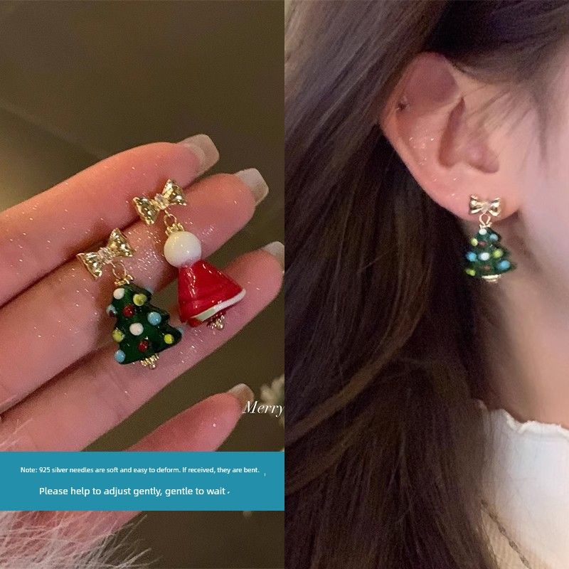 

Большая Акция Питомец Розовый Плавучесть ~ Серьги-капли для ушей Серьги-пусеты Зажим для ушей Christmas bells-a pair of silver needles