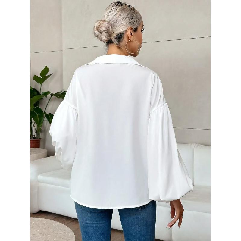 2026 New Fashion Casual Women's Polka Dot Loose Bubble Long Sleeve Loose Top