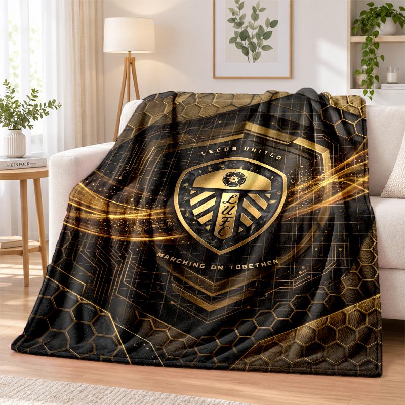 Leeds United Fußball Bedruckte Flanelldecke Warmer Komfort Bettüberwurf Für Innenbereich Heimdekoration